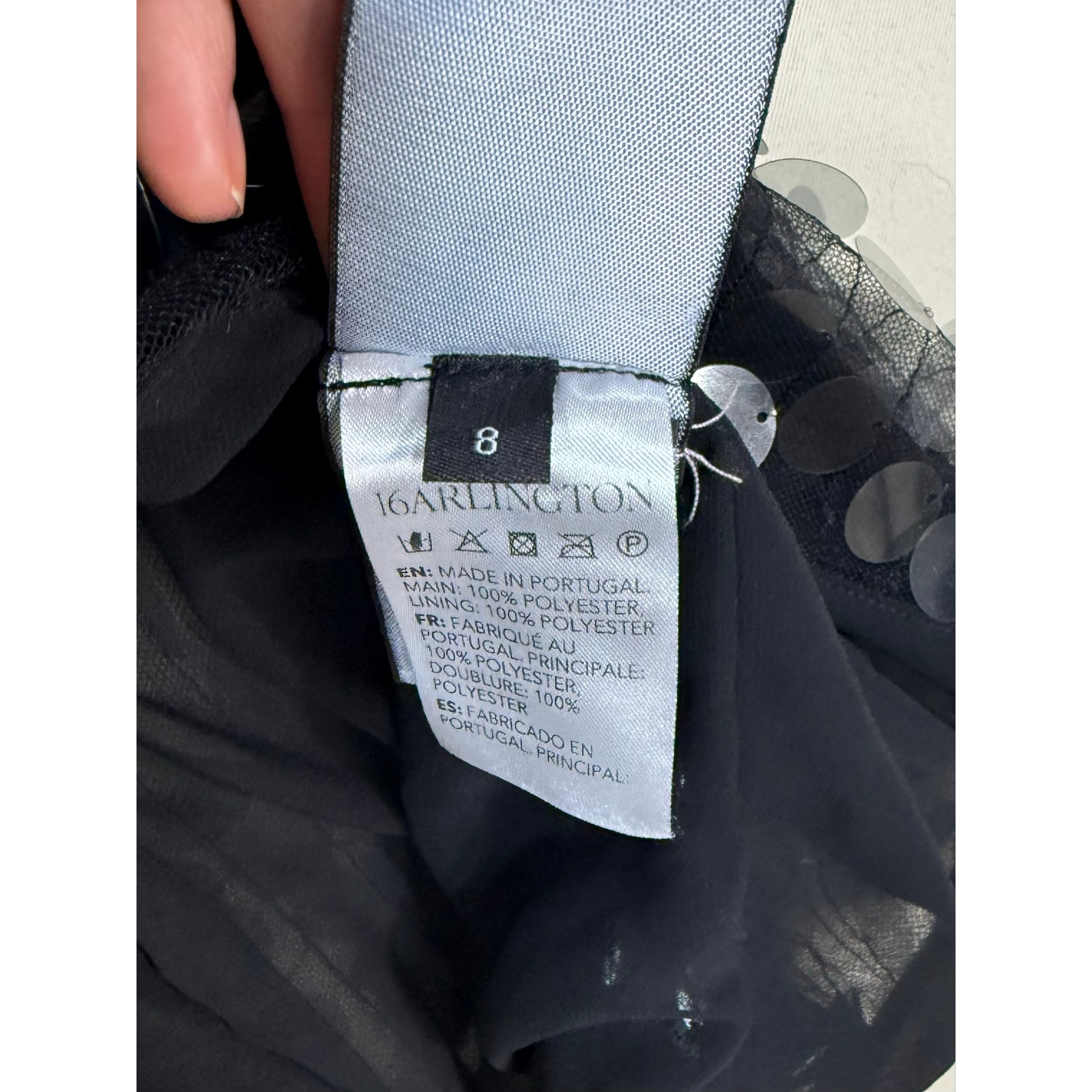 16arlington Black Sequin Mini Dress With Spaghetti Straps Size 8 — image 4 of 5